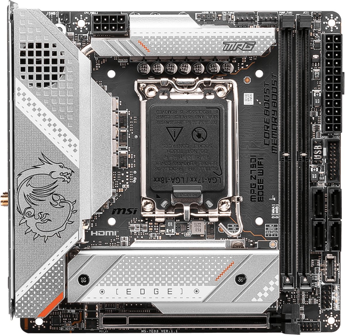 Msi Mpg Z790I Edge Wifi - Moederbord - Mini-Itx - Socket Lga1700 - Intel Z790 - - afbeelding 5