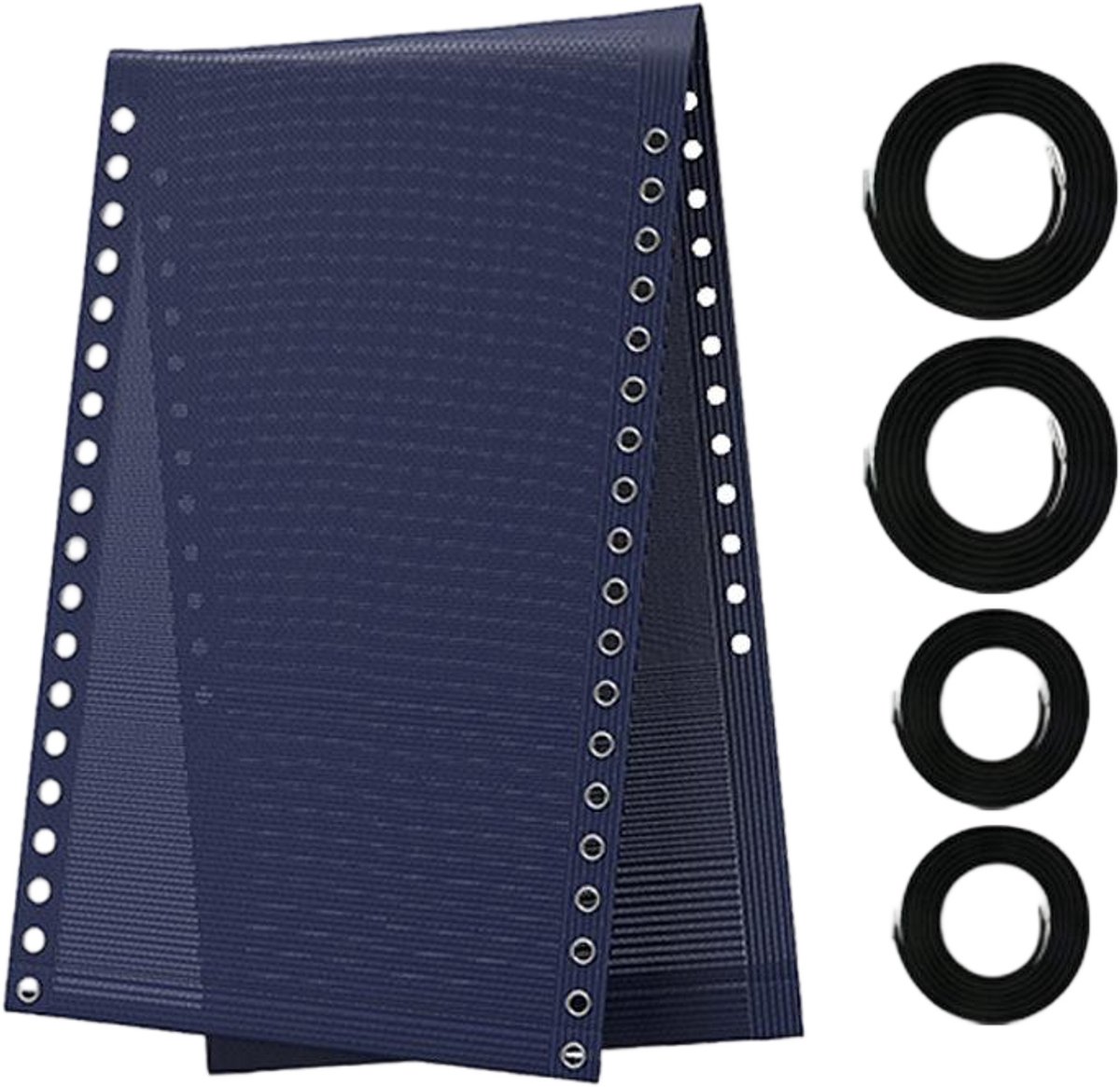 Een set vervangende doeken voor zwaartekrachtstoelen, inclusief 4 vervangende touwen voor buitenstoelen, verbreed en verdikt vervangend doek voor strandstoelen voor de lunchpauze, geschikt voor strandstoelen, klapstoelen, enz., marineblauw, 160*43cm
