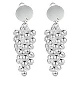 Clip oorbellen -Merida -zilverkleur -bolletjes- Geen gaatje- lang- Charme Bijoux