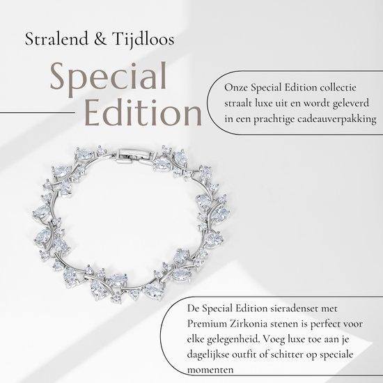 Coffret cadeau Bracelet Juwelium + Flowerbox et Ourson Rose | Bracelet de mariée de Luxe avec zircone | Cadeau Perfect pour femme, petite amie, mère, fille