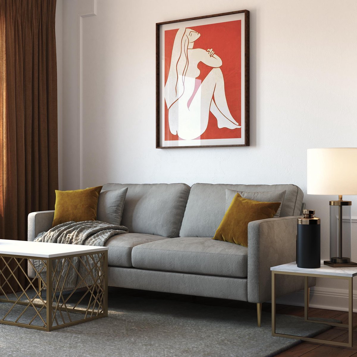 Notio Living Highland-Sofa - 3-zits - Grijs Fluweel