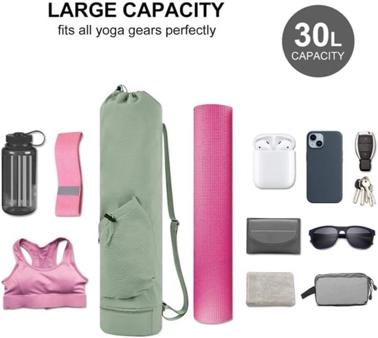 Draagbare yogamat-tas - Verstelbare schouderband Fitnessmat-opbergtas - Unisex - Inhoud 30 liter — afbeelding 5
