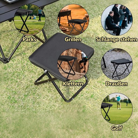 vouwstoel - campingstoel opvouwbaar - Draagbare opvouwbare stoel - Opvouwbare kampeerkruk - camping stoel - Geschikt voor reizen, wandelen, hiken, vissen, picknicken en barbecueën - Zwart van Merkloos — afbeelding 2