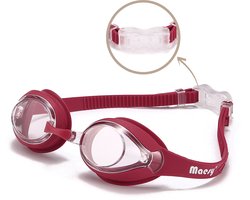 Maesy Kinder Zwembril Charlie – 6 t/m 12 Jaar – UV-Bescherming – Anti Condens – Duikbril voor Kinderen – Rood