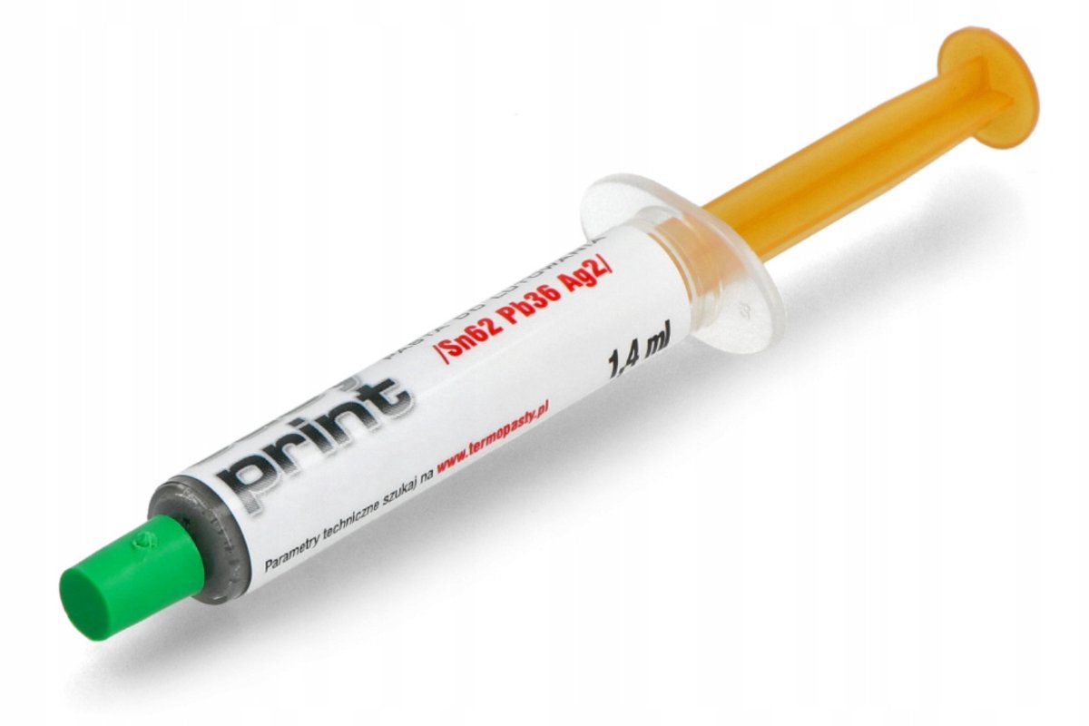 Termopasty | AGT-023 | Soldeerpasta Lood gebaseerd Easy Print | Sn62Pb36Ag2 | Voor SMD componenten | 6 ml. spuit