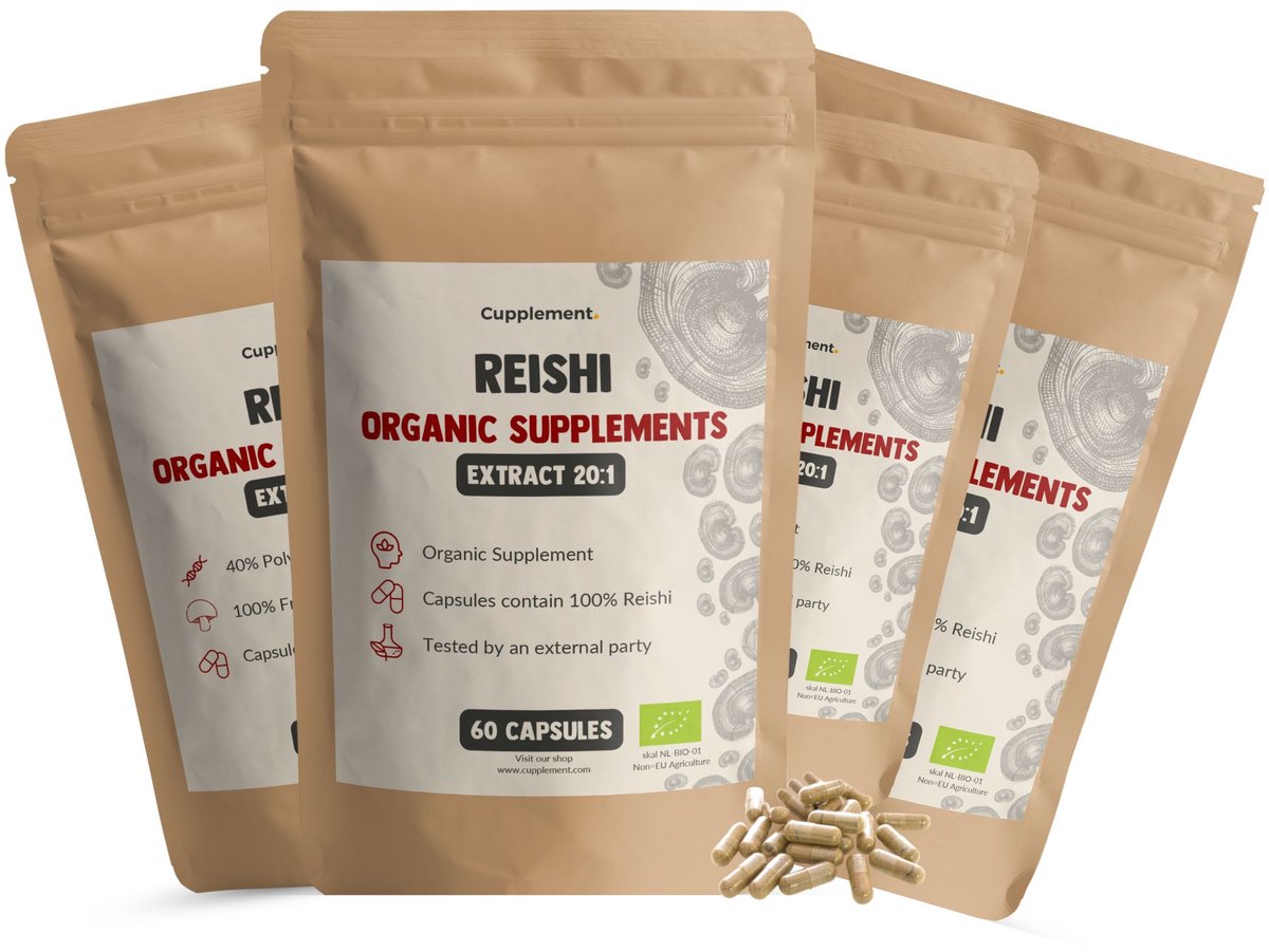 Goedkoopste Cupplement Reishi 20 1 Extract 400MG 60 Vegan Capsules – Biologische Paddenstoel voor Immuunsysteem, Stress & Slaap – Laboratoriumgetest – Past Door Brievenbus – Geen Poeder – Mushroom Superfood Supplement – 30 Dagen Voorraad