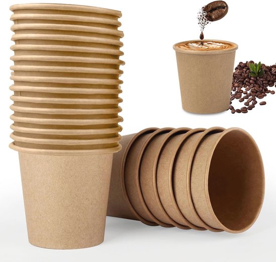 Wegwerp papieren bekers,100 stuks,warme dranken