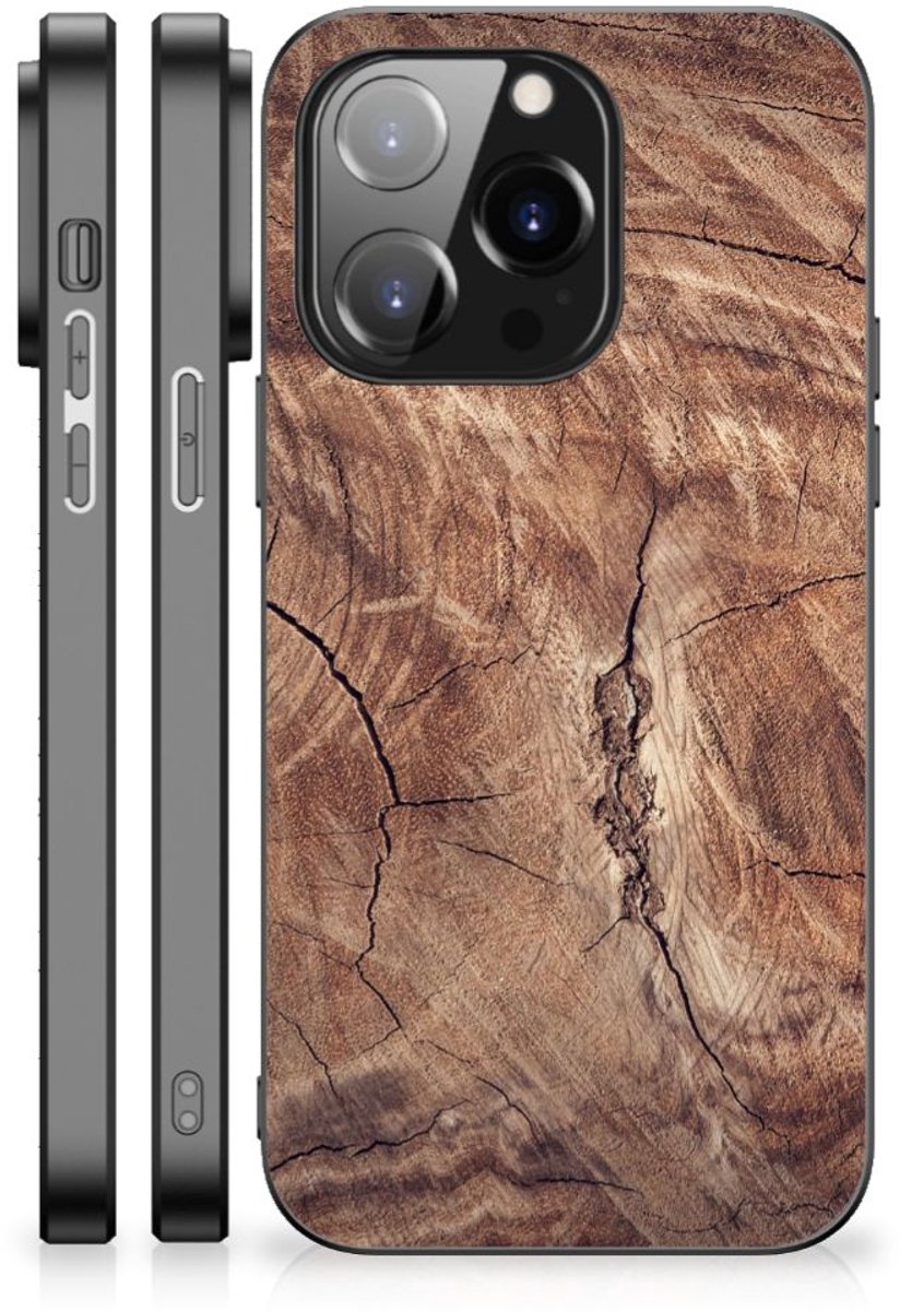 Back Cover voor iPhone 14 Pro Houten Print Telefoonhoesje Tree Trunk