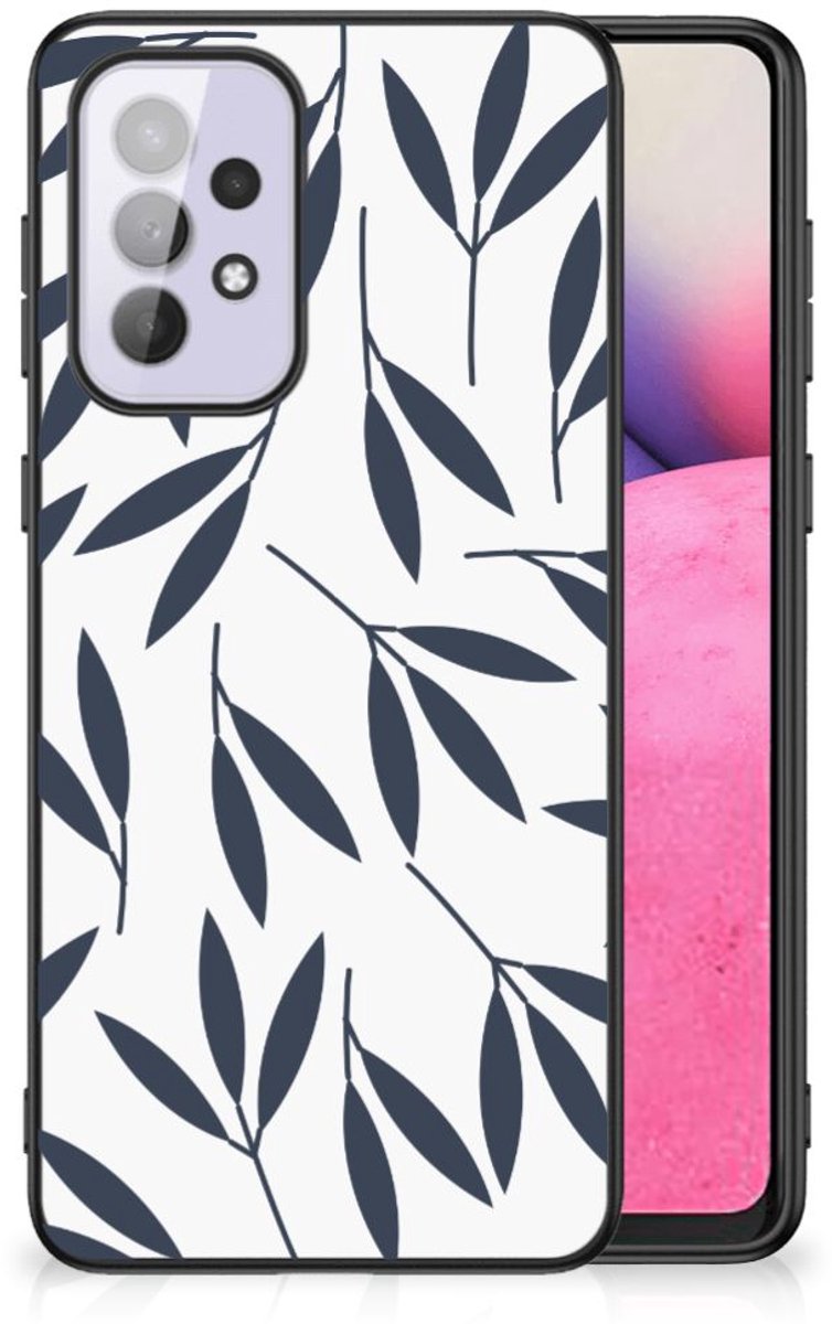 Samsung Galaxy A33 5G Bloemen Hoesje Leaves Blue
