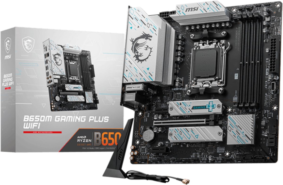 MSI B650M GAMING PLUS WIFI - Moederbord - Micro-ATX - Socket AM5 - AMD B650 - DDR5 - Realtek ALC897 - Realtek 2.5G LAN