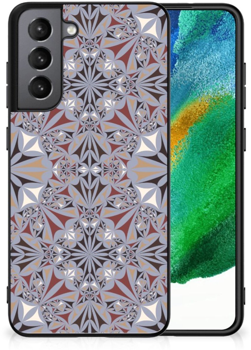 Samsung Galaxy S21FE Marmeren Print Telefoonhoesje Flower Tiles