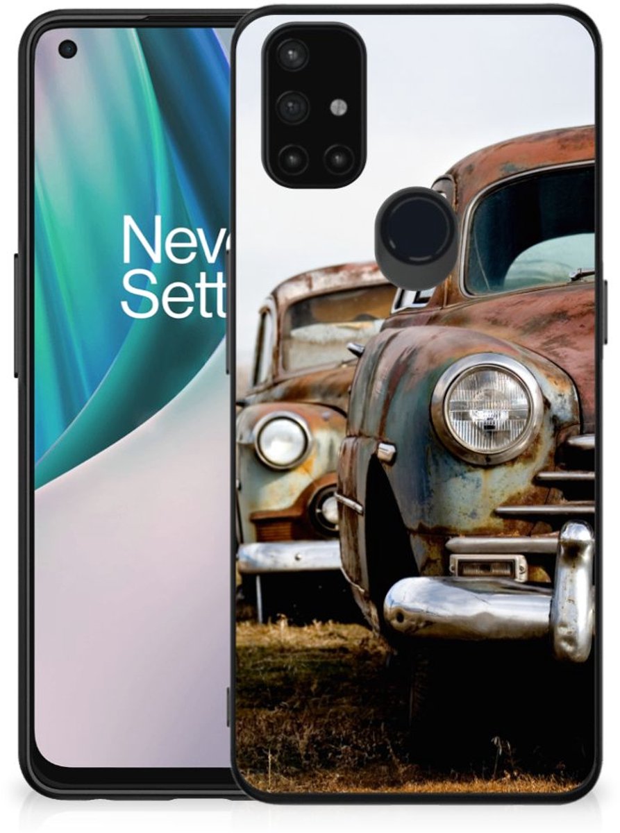 Back Cover voor OnePlus Nord N10 5G Silicone Back Case Vintage Auto
