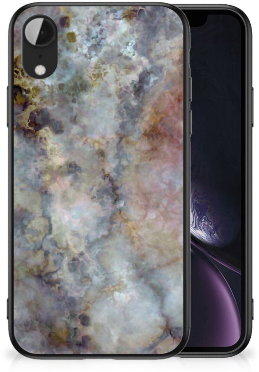 Apple iPhone XR Marmeren Print Telefoonhoesje Marmer Grijs