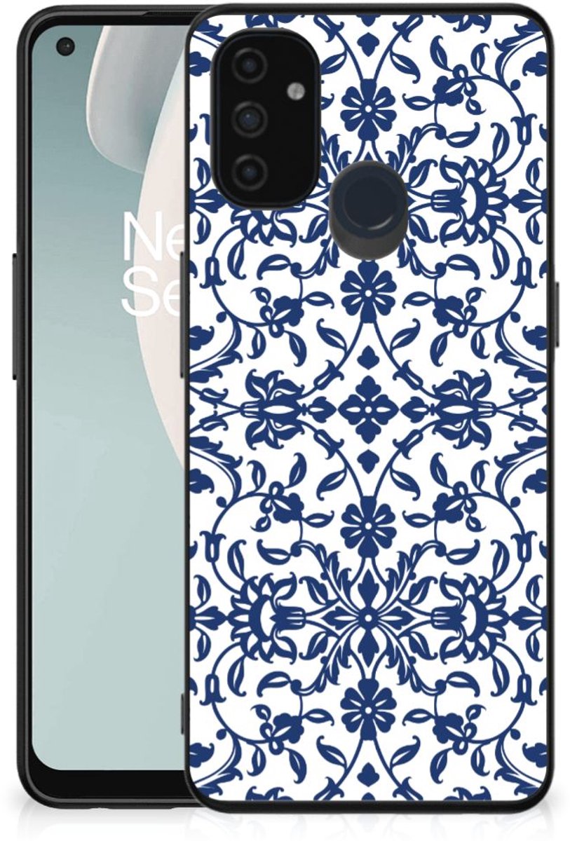 OnePlus Nord N100 Bloemen Hoesje Flower Blue