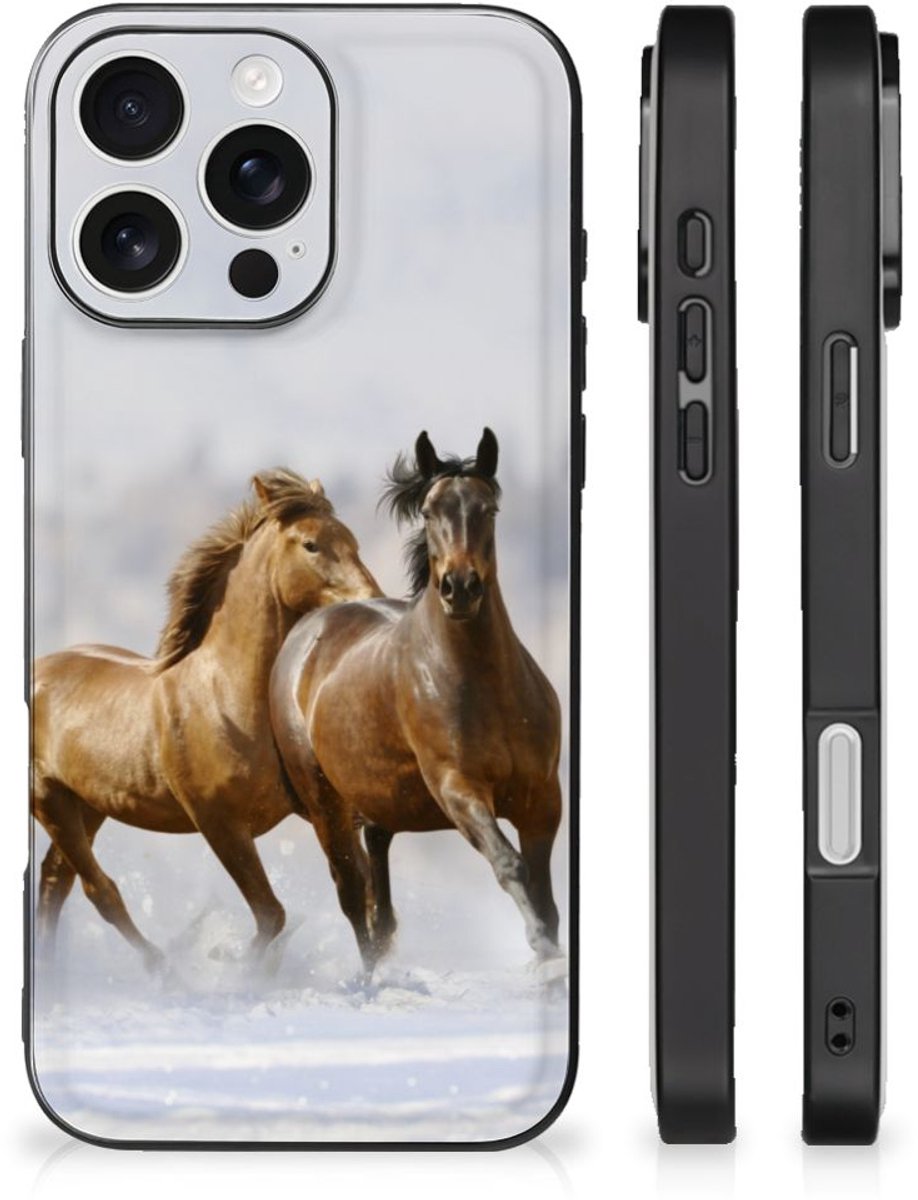 iPhone 16 Pro Dierenprint Telefoonhoesje Paarden