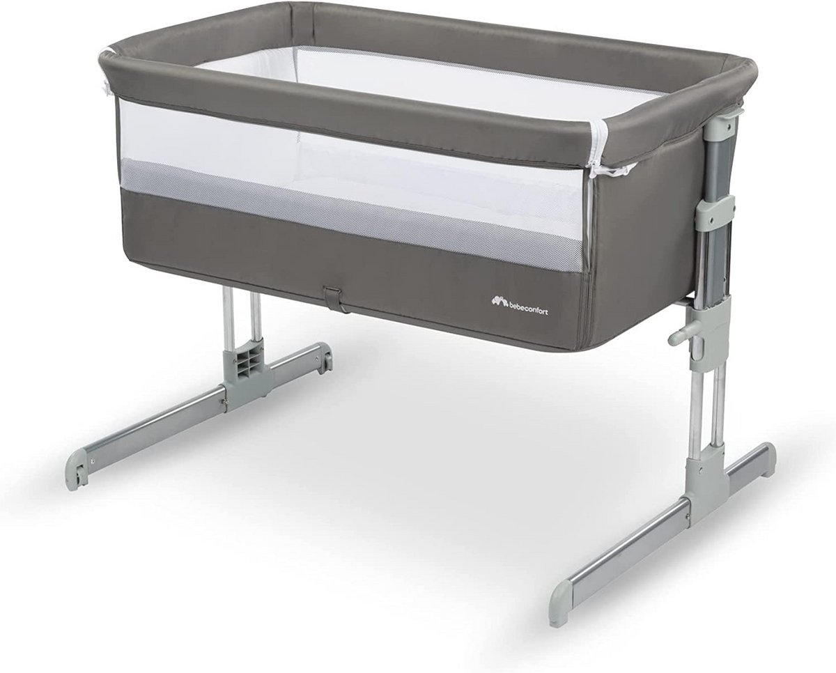 Image of 2-in-1 Baby Co-sleeper en Aanschuifbedje - Verstelbaar met Gewatteerd Matras en Meshstof Zijkanten, Geschikt voor Baby's 0-6 Maanden