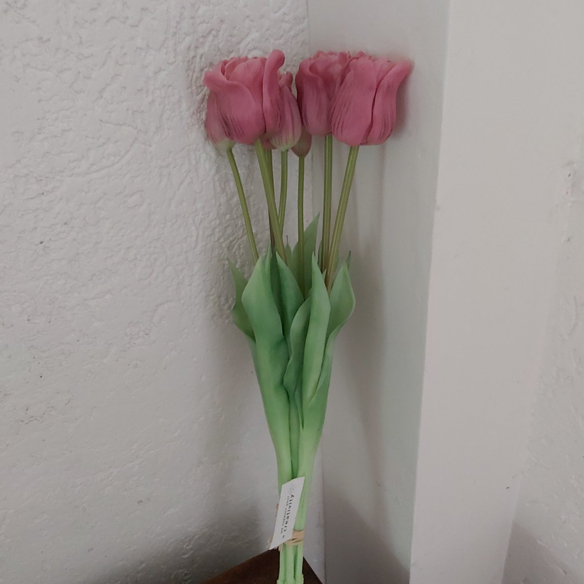Bos tulpen open 47cm paars 7 stuks - Kunstbloem - Kunstboeket