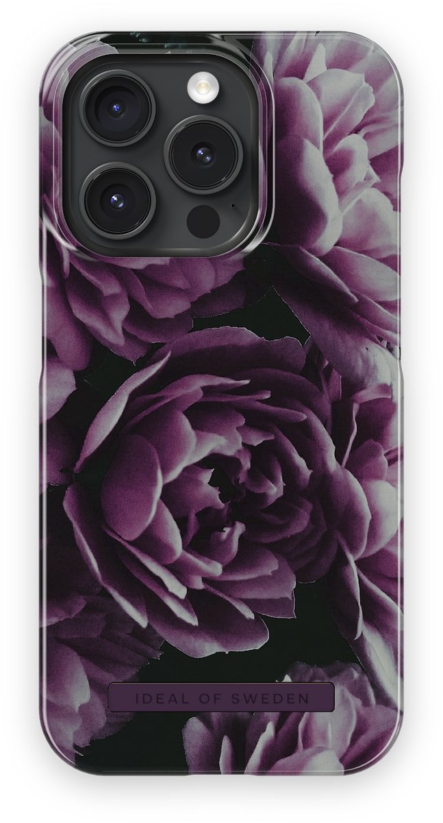 iDeal of Sweden Printed Case geschikt voor Apple iPhone 15 Pro Deep Purple Bloom