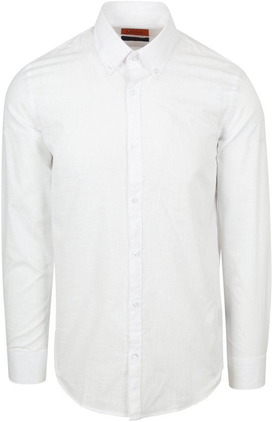 Suitable Overhemd Cotton Slub Wit - Maat M - Heren - Casual Shirt