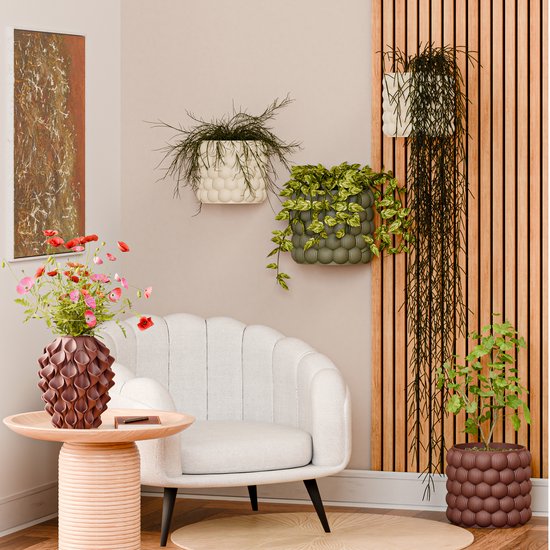Fleuriek - Hangpot voor aan de muur - Roze Hangende bloempot voor plantenwand