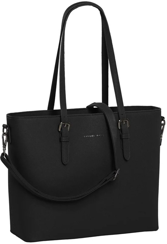 Sac à main et bandoulière Daniel Ray Lithgow, compartiment pour ordinateur portable 15,6 pouces, idéal École et le travail, fourre-tout, Zwart