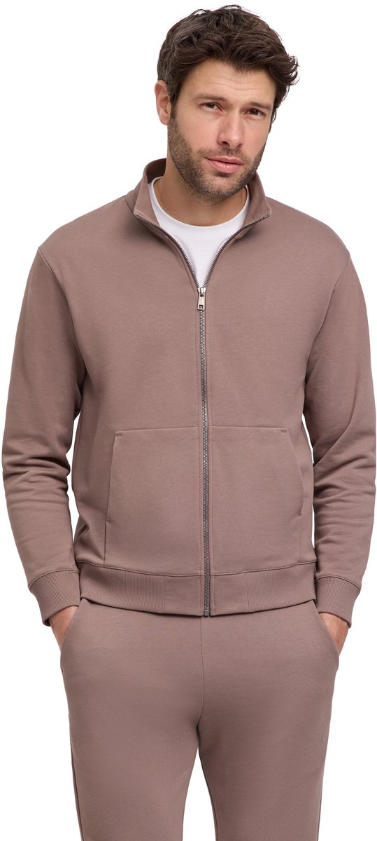 FALKE Basic Apparel Light Sweat Zip zacht comfortabel katoen sweater heren bruin - maat S