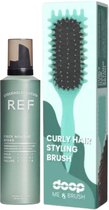 REF Stockholm Fiber Mousse 250ml + doop Me & Brush Luxe Haarborstel Groen - Krullen - Styling krullen - Haar mousse - krullenborstel