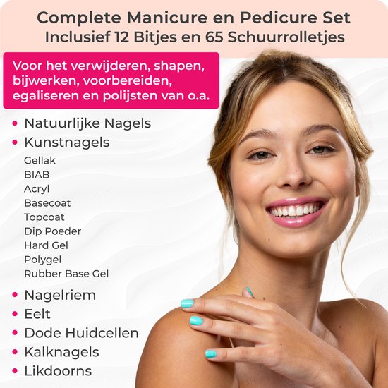 FOOCCA® Elektrische Nagelvijl - Nagelfrees 30000 RPM - Bedraad - Pen Pro - 12 Bitjes + 65 Schuurrolletjes + 3 Accessoires - Manicure en Pedicure Set - Ergonomische Aluminium Behuizing - Eeltverwijderaar - Kalknagels