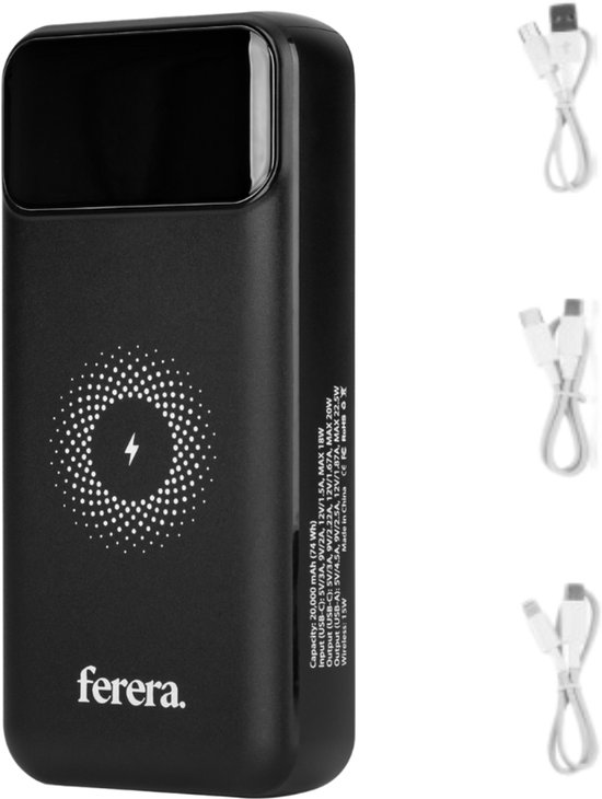 Powerbank 20.000 mAh snellader