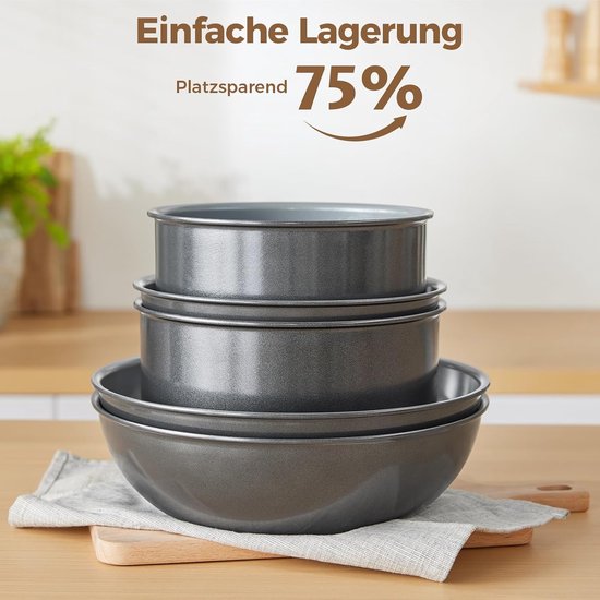 Comfort 6 Delige Keramische Pannenset Met Afneembare Handgreep – Netherlands