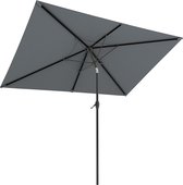 Bol.com LifeGoods Parasol - Tuin - 270x180cm - 30° Kantelbaar - Waterdicht - met Hoes - Donkergrijs aanbieding