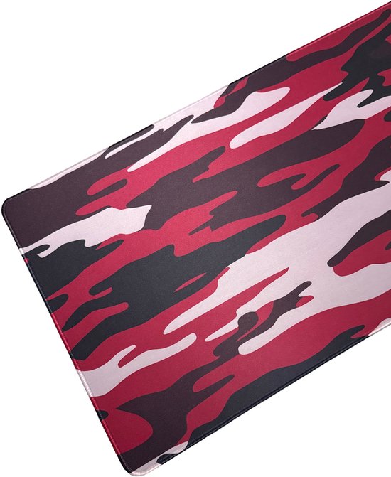Muismat xxl - Crimson Camo - Gaming - 900 x 400 x 3 mm - Antislip