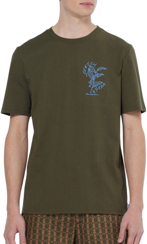 T-shirt Homme Imprimé Floral Scotch & Soda - Noir Et Beige - Taille S - Coton - Neuf Avec étiquettes