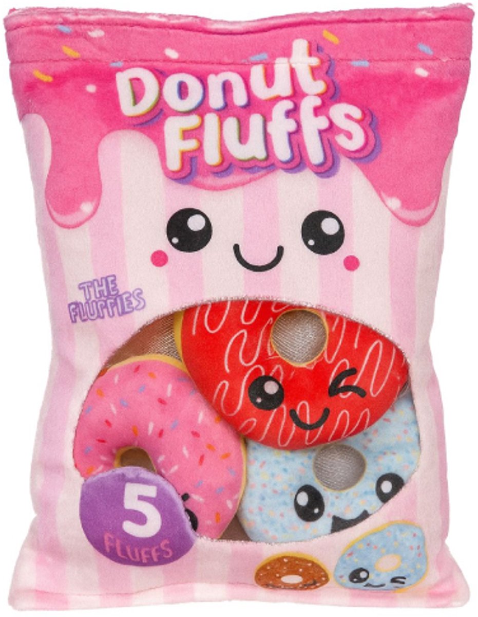Snack Zakje met Mini Donuts Pluche Knuffel 18 cm - Kawaii Kussen - Snack Plush Toy - TikTok knuffels voor kinderen jongens meisjes