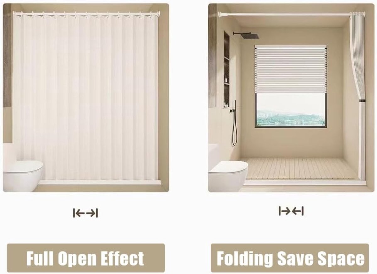 Momooda Waterdicht opvouwbaar douchegordijn, zwaar belastbaar anti-schimmel linnen douchegordijn, magnetische stripe spatwaterdicht, snelsluiting, grijs, 120 x 200 cm Momooda Waterdicht opvouwbaar douchegordijn, zwaar belastbaar anti-schimmel linnen douchegordijn, magnetische stripe spatwaterdicht, snelsluiting, grijs, 120 x 200 cm