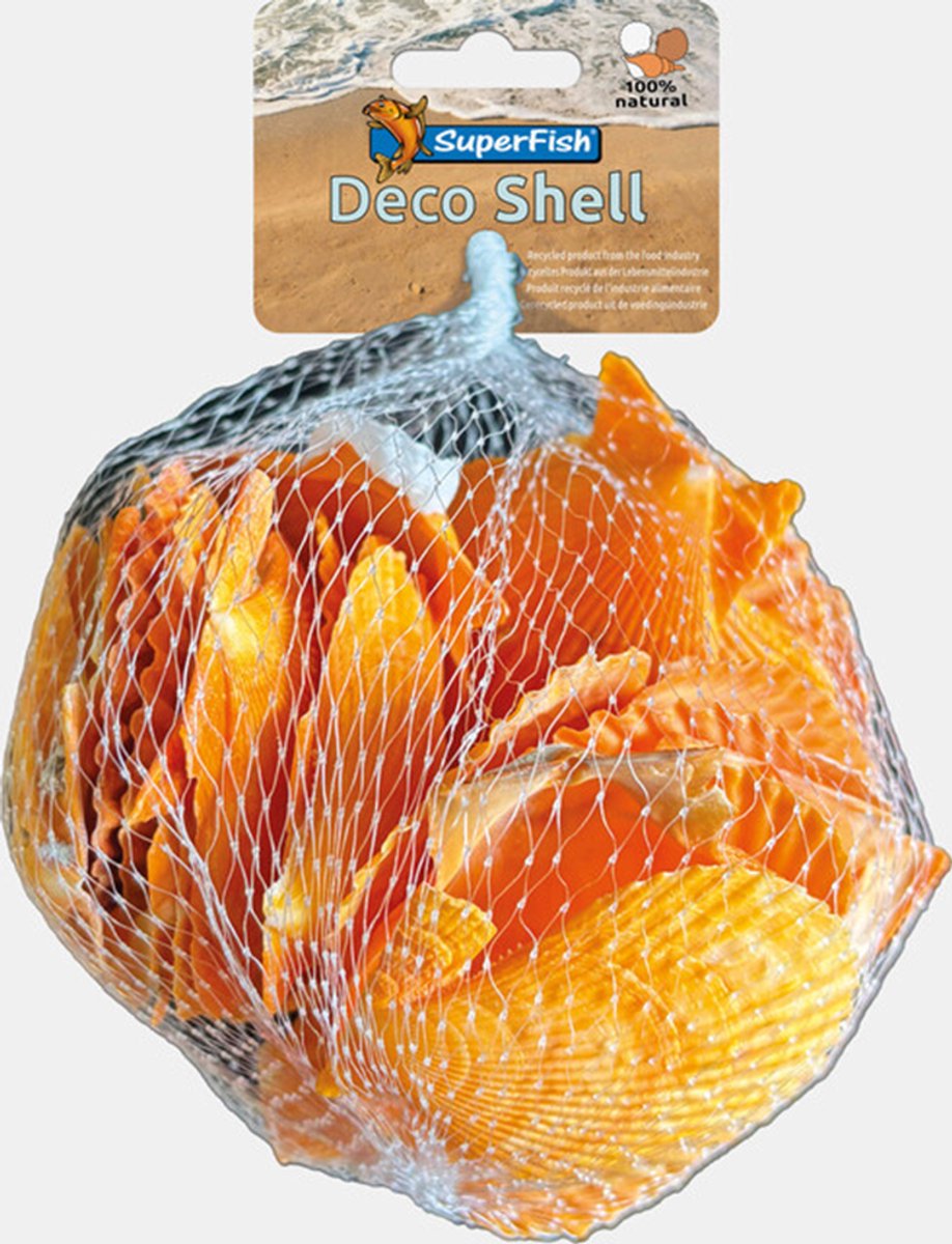 SuperFish Deco schelp geel | 200 gram natuurlijke aquariumdecoratie schelpen