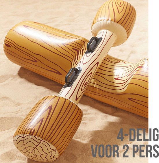 Jeu de piscine Opblaasbaar en forme de tronc d'arbre, 4 pièces - Jeu de piscine - Jouets de plage et de mer - Plaisirs aquatiques - Vacances - Jusqu'à 80 kg - 4 pièces