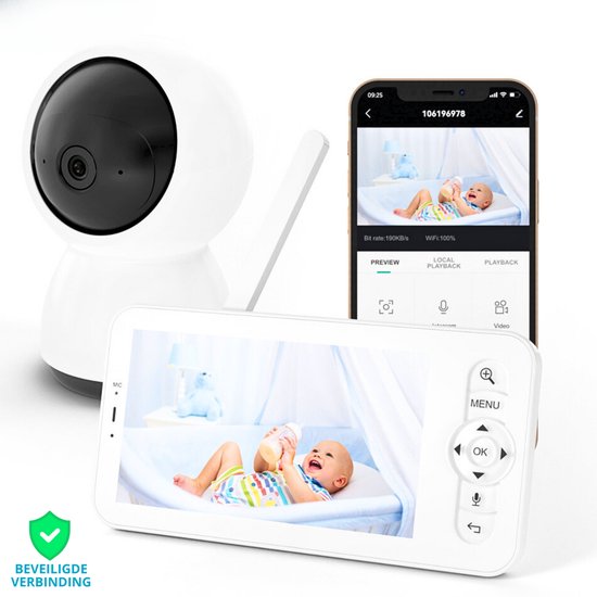 PEEKGUARD© – Babyfoon met Full HD Camera – Baby Monitor Incl. App – WiFi Babyfoons