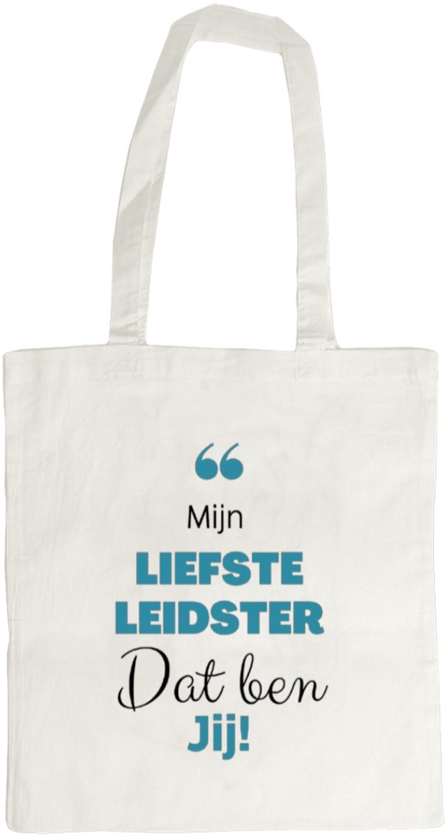 Canvas tas - Mijn liefste leidster - cadeau - crème