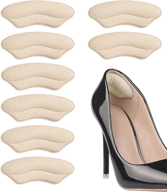 Hielbeschermers 8 Stuks – Voorkomt Pijnlijke Hielen & Loszittende Schoenen - Past in Elke Schoen - Comfortabel - Hielkussentjes - Hielzooltjes - Hiel Kussens - Hakbeschermers - Heel Pads - Schoenverkleiner