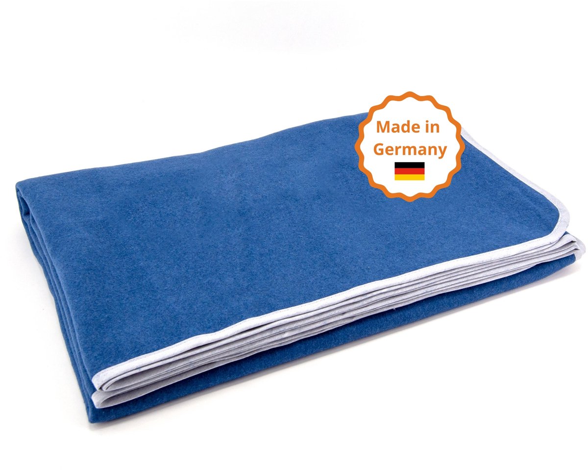 sleepling 150 x 200 cm premium plaid | knuffel- en sofadeken | van katoenmix | Made in Germany | wasbaar op 30 graden | donkerblauw