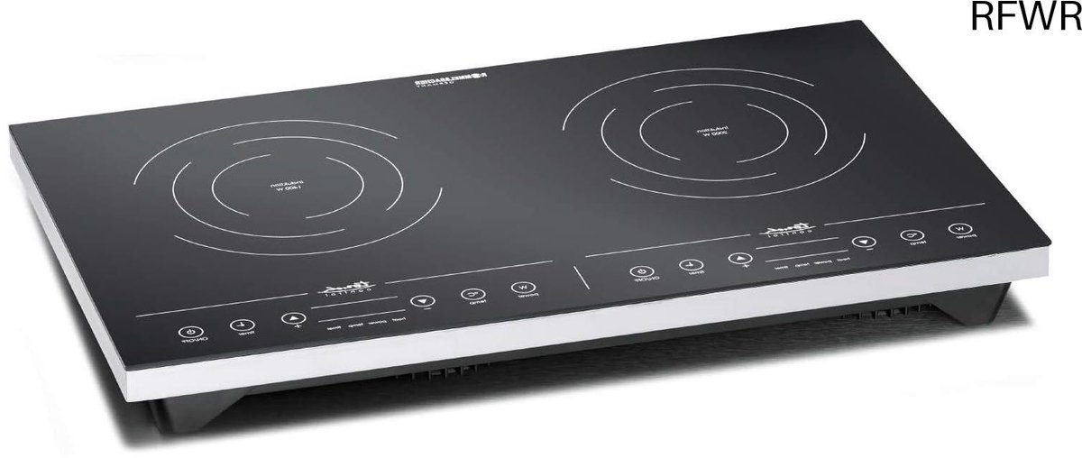 RFWR® Dubbele inductiekookplaat met LED-display – 2 kookzones met touch-control