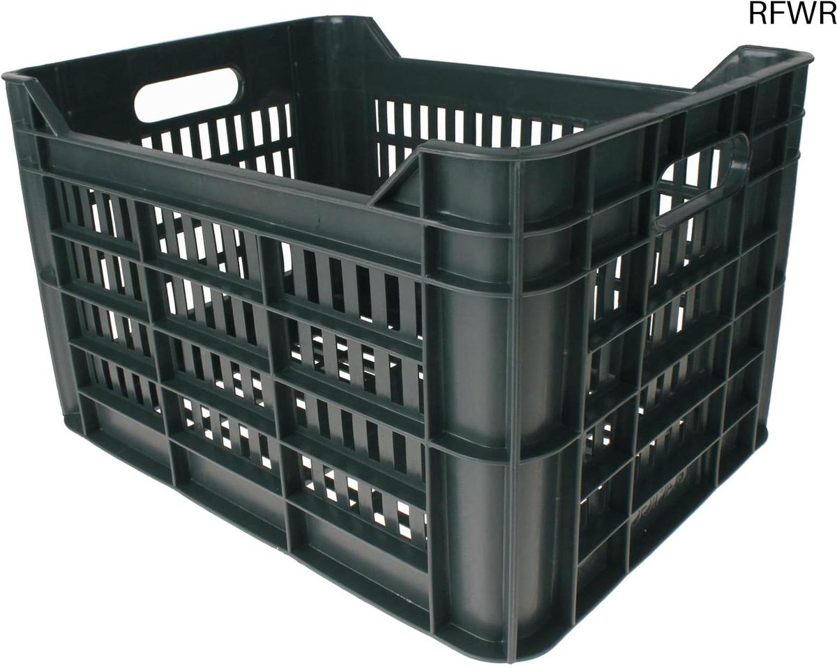 RFWR® Fietskrat 30 liter - 100% Gerecycled Kunststof - Donkergrijs