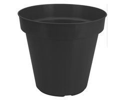 Pro Garden Bloempot - zwart - rond - D30 cm - kunststof - plantenpot - tuin buiten