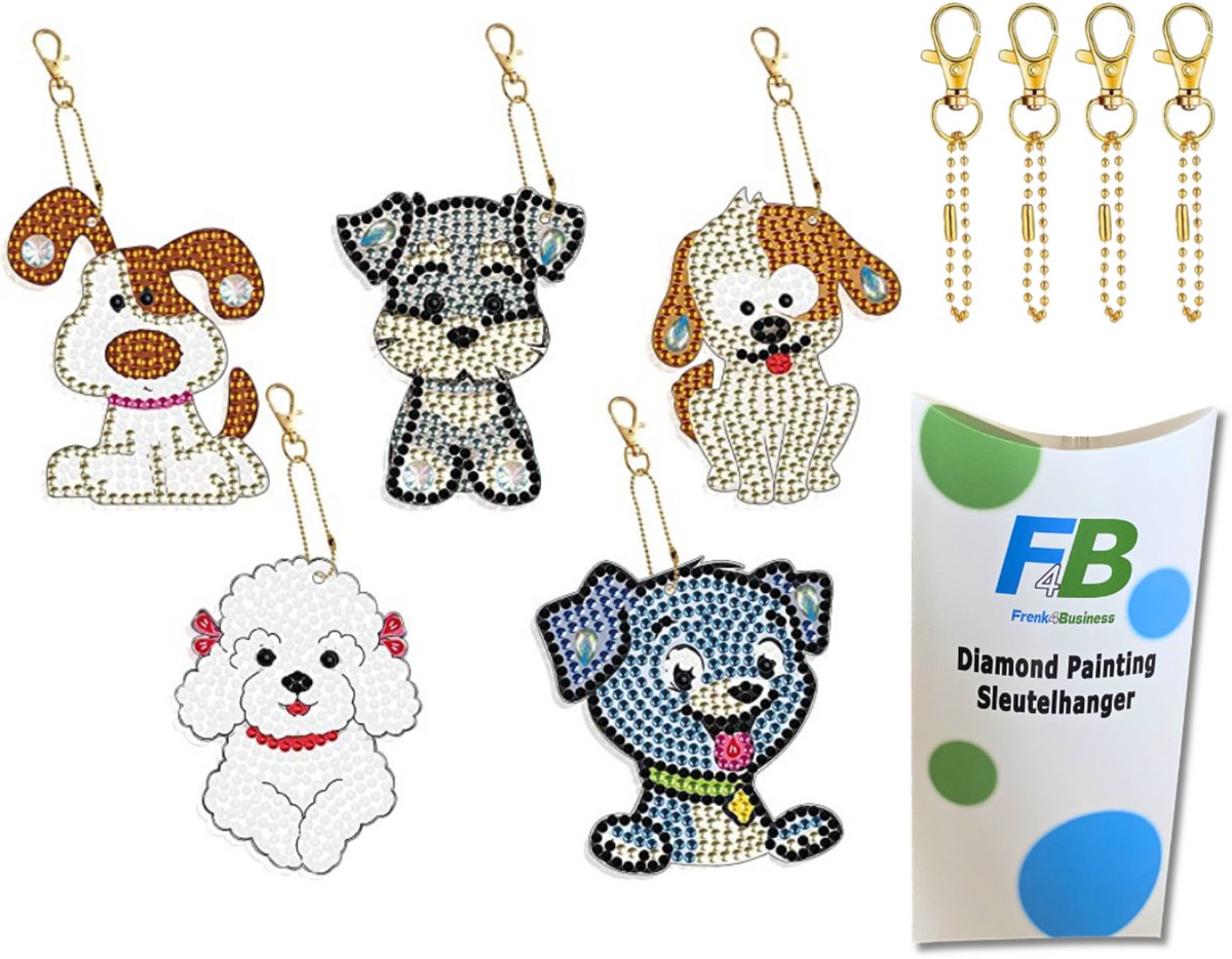 F4B Diamond Painting Sleutelhanger Honden (2)
