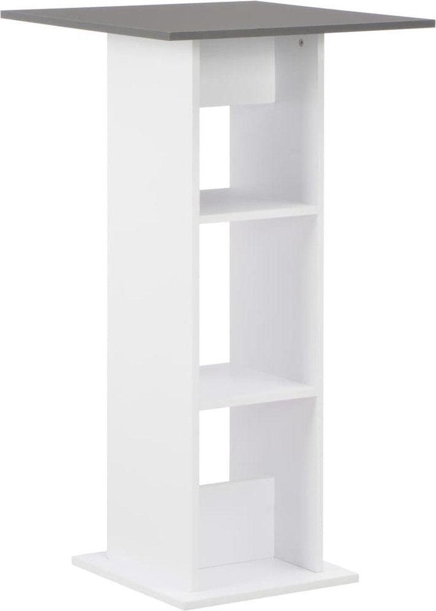vidaXL Bartafel - 60x60x110 - cm - wit - en - antracietgrijs