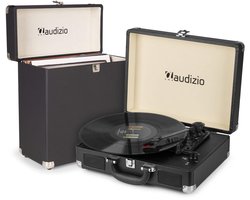 Retro platenspeler met platenkoffer - Audizio RP114BK - Ingebouwde speakers - Model 2025 - met PC software - Zwart