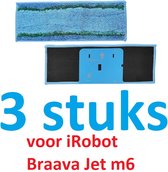 3 x Wasbare dweildoeken voor dweilrobot - maat: 28 cm x 10.4 cm - accessoires voor Braava Jet M6 - iRobot - vervanging van hoge kwaliteit - microvezel - dweilpads - dweilrobot - Passen niet op de elektrische dweilen.
