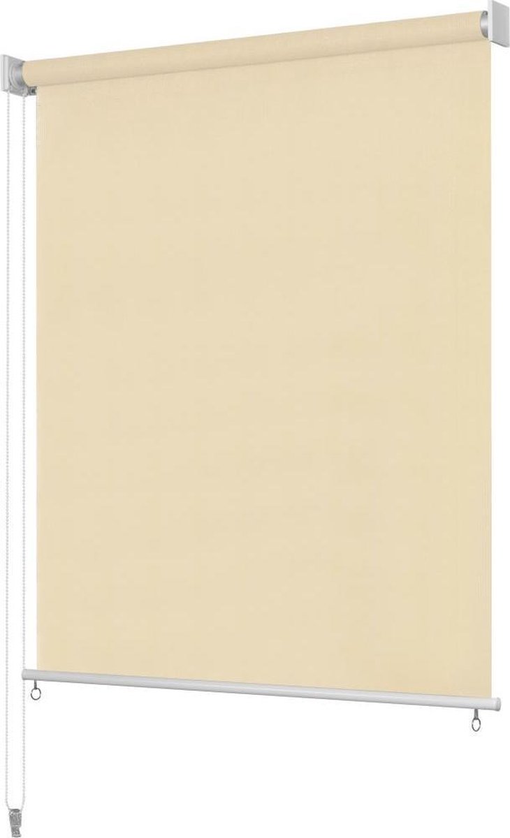 vidaXL - Rolgordijn - voor - buiten - 185(B)x140(H) - cm - crèmekleurig