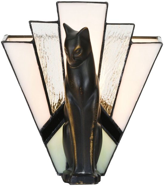 Tiffany lamp/sculptuur Art Deco Kat - Art Deco Trade